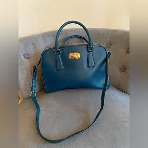 Blue leather Michael Kors handbag